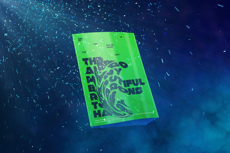 Folleto sobre un fondo de partículas