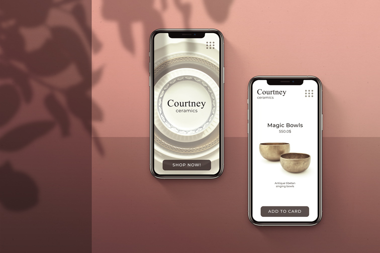 iPhones on a Brown Shaded Background