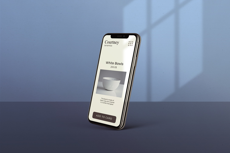 iPhone on a Blue Shaded Background