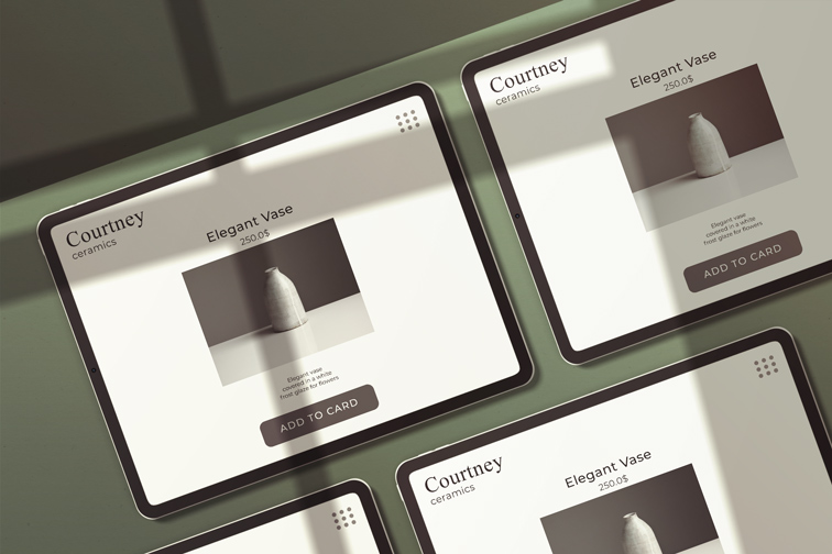 Symmetric iPad Pros on a Shady Background