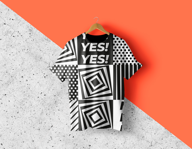 Hängendes Rundhals-T-Shirt