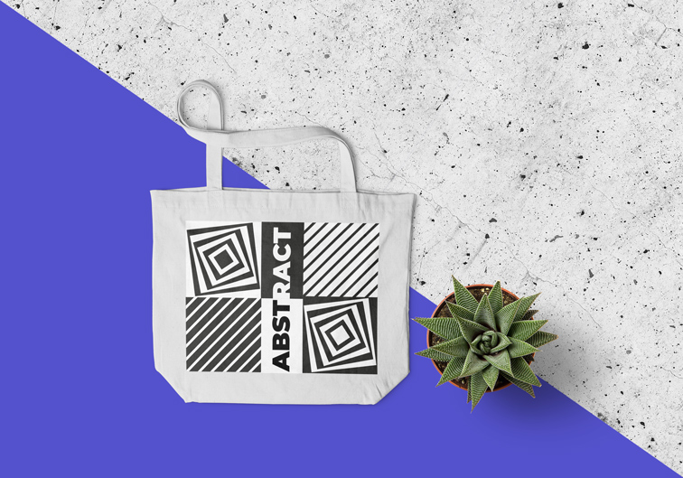 Tragetasche mit einem Kaktus