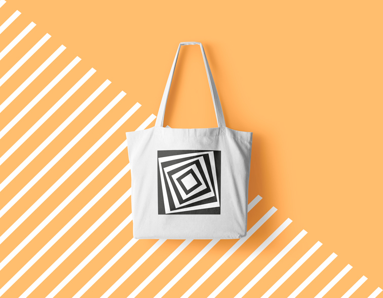 Tragetasche auf gelbem Hintergrund