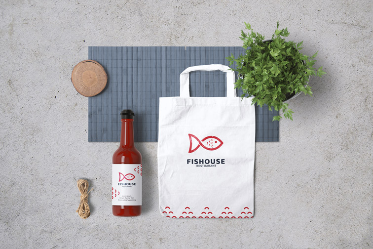 Food Paper Bag Mockup