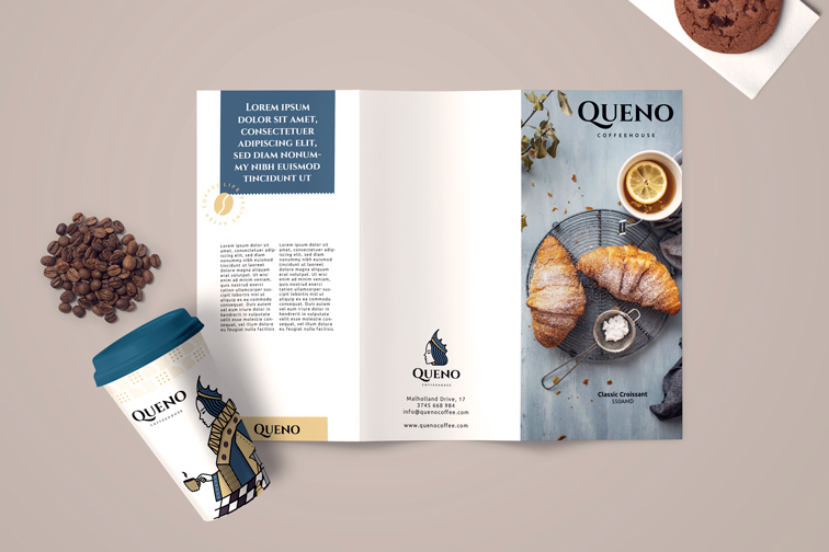 Paper Coffee Cup with a Leaflet