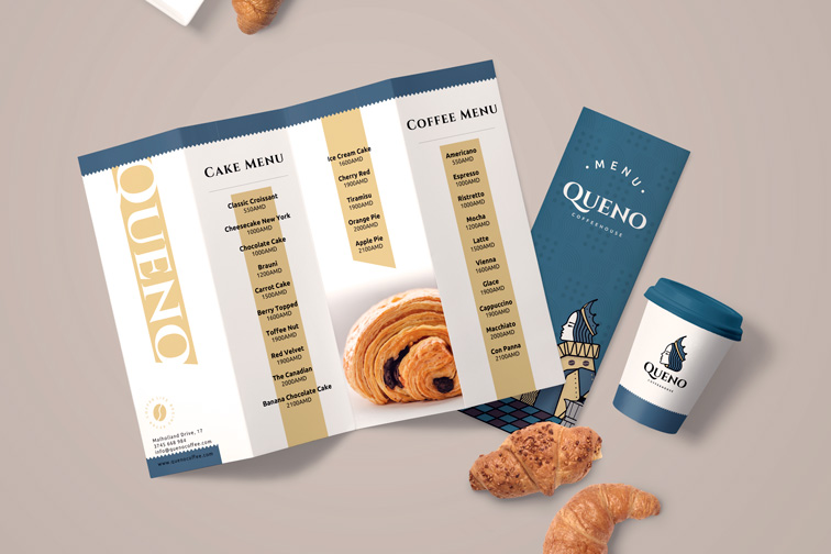 Coffeeshop Menu Leaflets with a Paper Cup