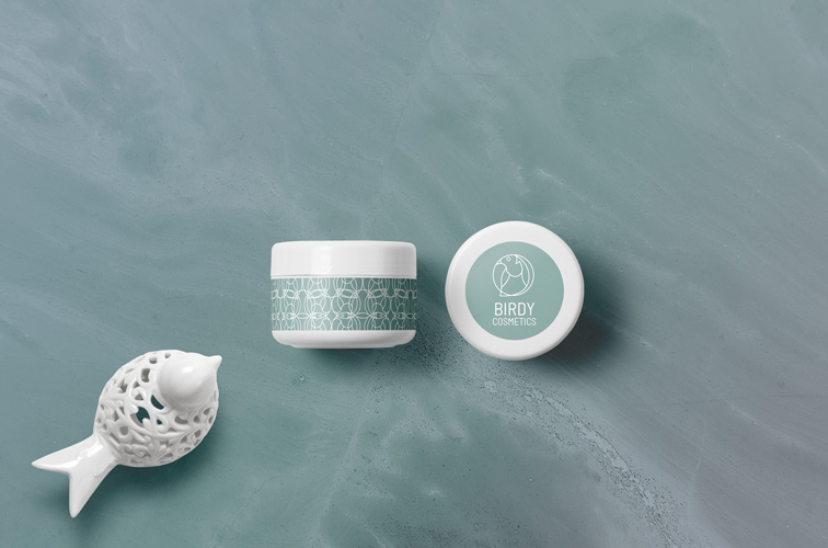 クリームジャーの上と側面