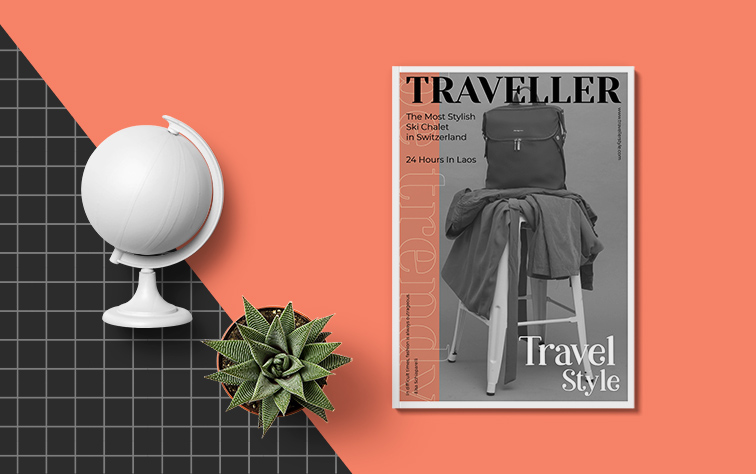 Magazine avec un globe