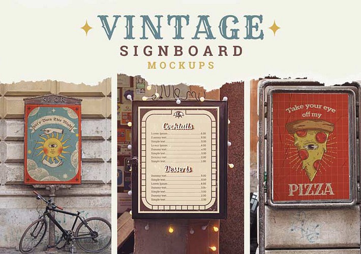 Vintage Signboard Design Mockups