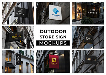 Outdoor Store Sign Mockups