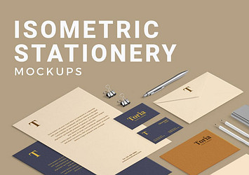 Isometric Stationery Mockups