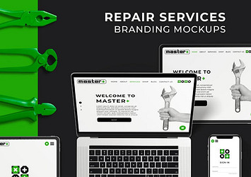 Repair Services Branding Mockups