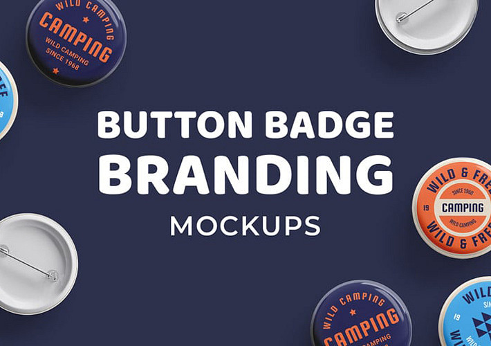 Button Badge Branding Mockups