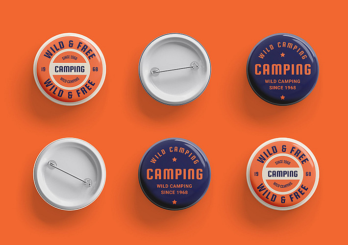 Button Badge Branding Mockups