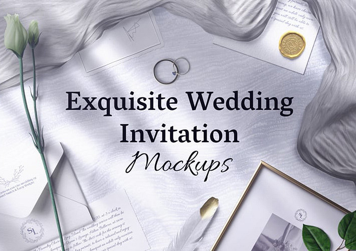 Exquisite Wedding Invitation Mockups