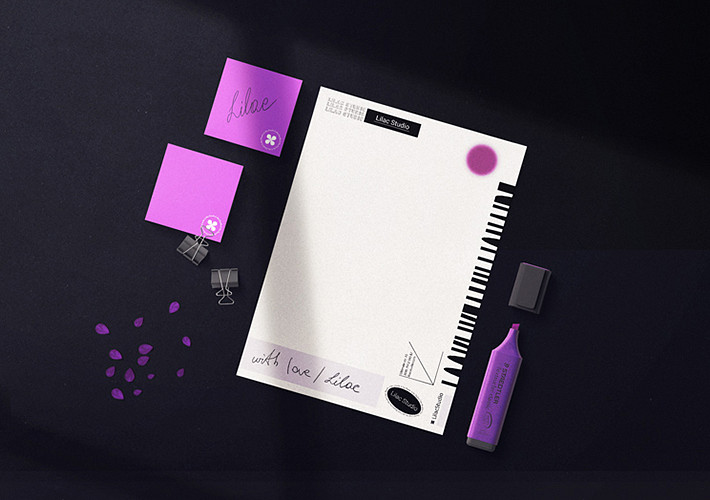 Lilac Office Stationery Set