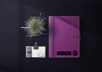 Lilac Office Stationery Set