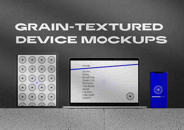 Grain-Textured Device Mockups