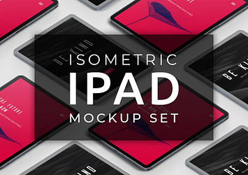 Isometric iPad Mockup Set