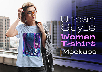 Urban Style Women T-shirt Mockups