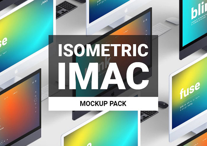 Isometric iMac Mockup Pack