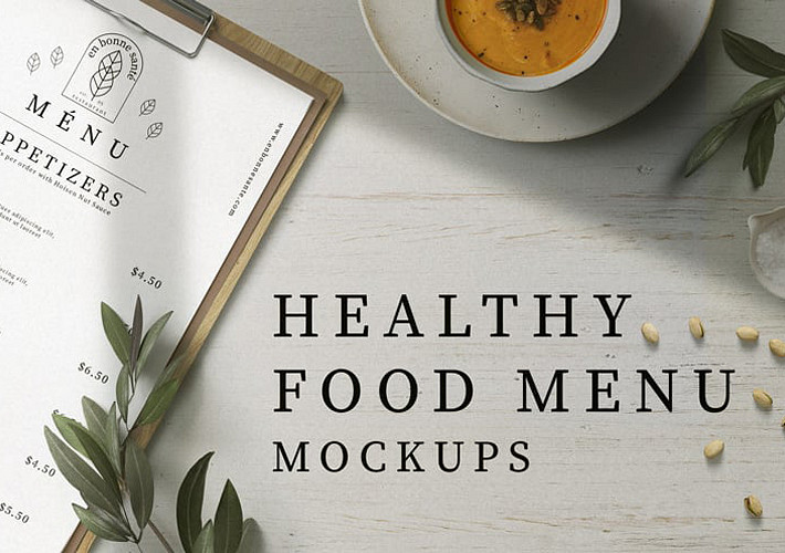 Healthy Food Menu Mockups