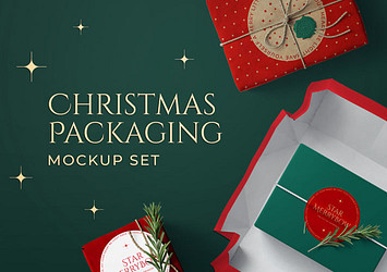 Christmas Packaging Mockup Set