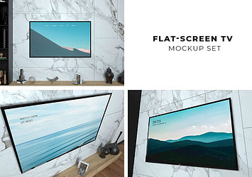 Flat-Screen TV Mockup Set