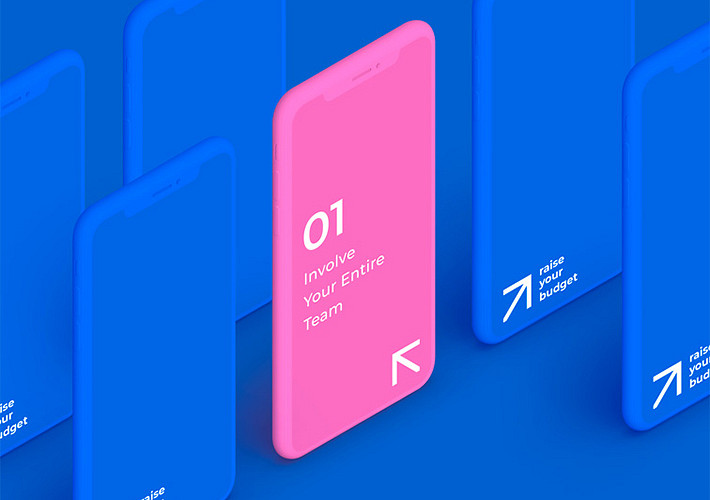 iPhone Isometric Clay Mockups