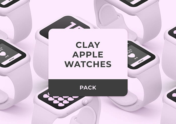 Apple Watch Clay Mockups