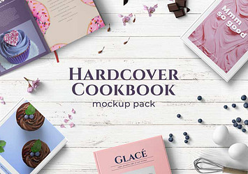 Hardcover Cookbook Mockup Pack