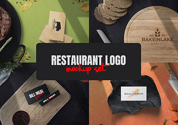 Restaurant Logo Mockup Set