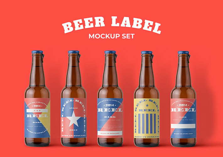 Beer Label Mockup Set