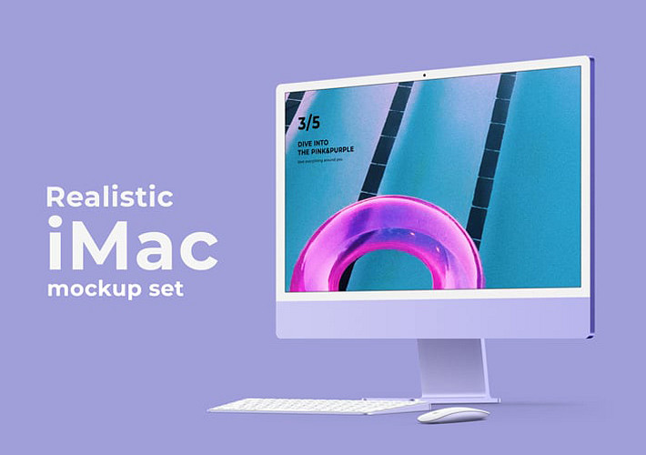 Realistic iMac Mockup Set