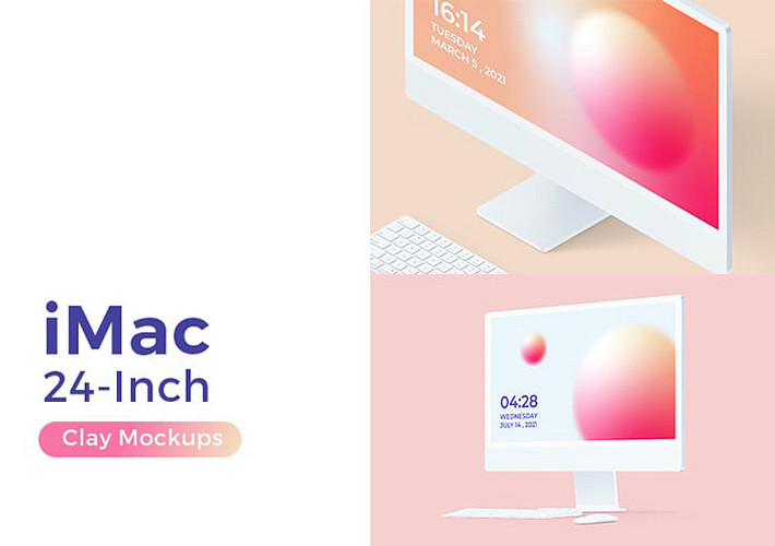 iMac 24-Inch Clay Mockups