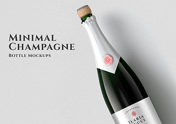 Minimal Champagne Bottle Mockups