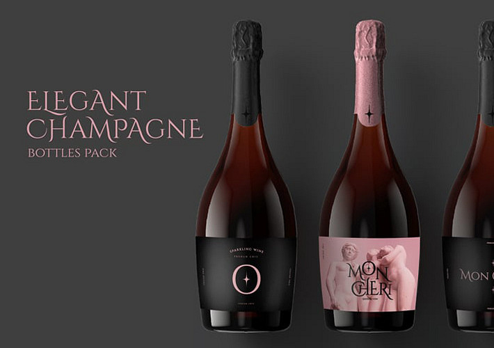 Elegant Champagne Bottles Pack
