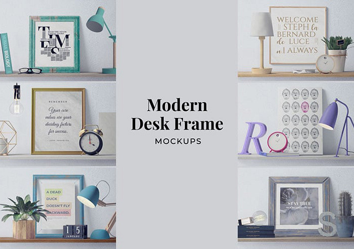 Modern Desk Frame Mockups