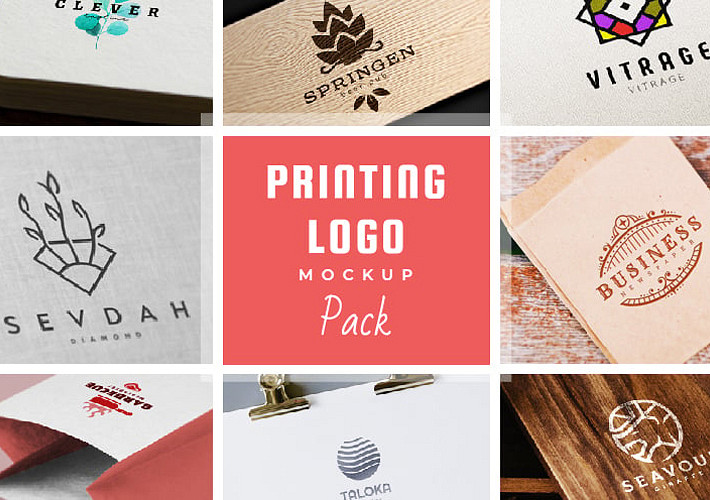 Printed Logo Mockup Pack