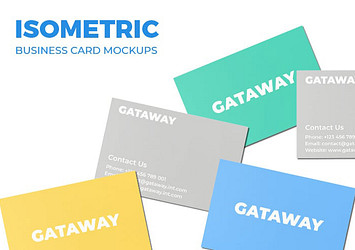 Isometric Business Card Mockups