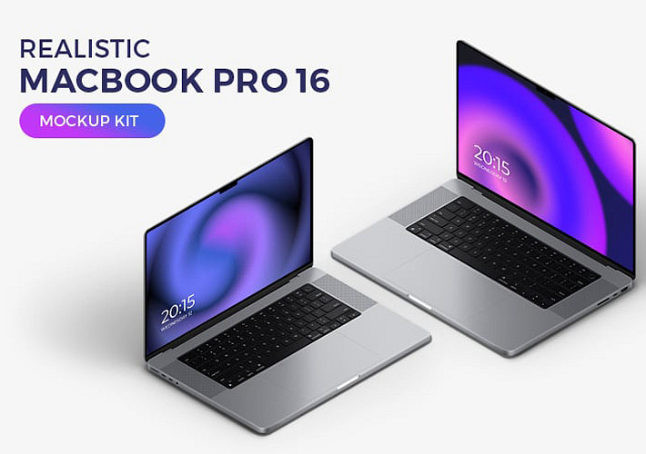 Realistic MacBook Pro 16 Mockup Kit
