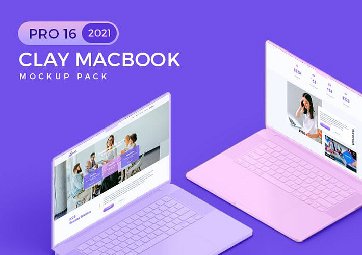 Clay MacBook Pro 16-2021 Mockup Pack