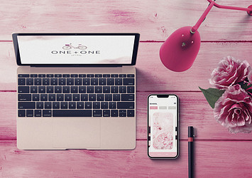 Pink Desk Mockup Pack