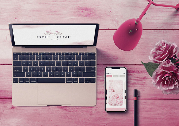 Pink Desk Mockup Pack