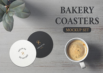 Bakery Coasters Mockup Set