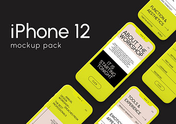 Isometric iPhone 12 Pro Clay Mockups