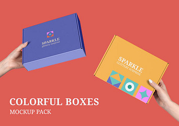 Colorful Boxes Mockup Pack