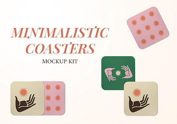 Minimalistic Coasters Mockup Kit