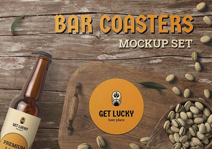 Bar Coasters Mockup Set
