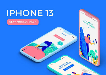 iPhone 13 Clay Mockup Pack